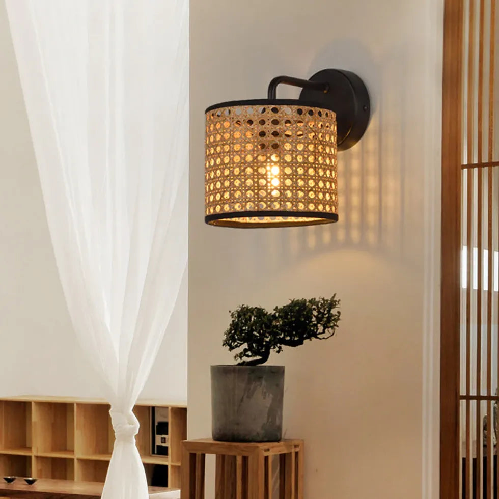 Wandleuchte Natur mit einfachem japanischem Bambusdesign - Clowas.de