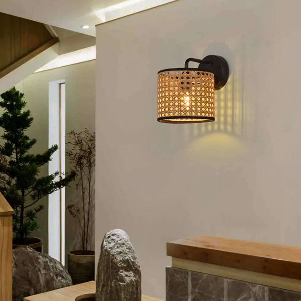 Wandleuchte Natur mit einfachem japanischem Bambusdesign - Clowas.de