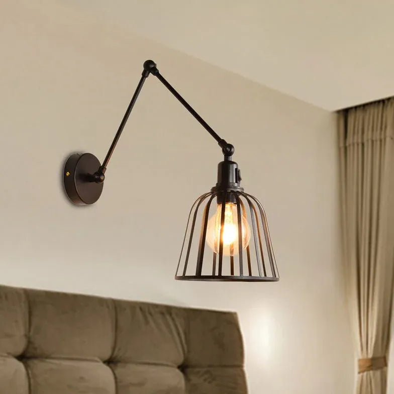 Wandleuchte Schwarz Design Nordic Eisen Kunst - Clowas.de