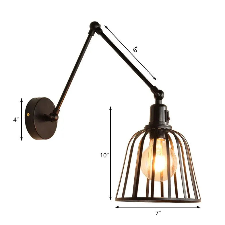 Wandleuchte Schwarz Design Nordic Eisen Kunst - Clowas.de