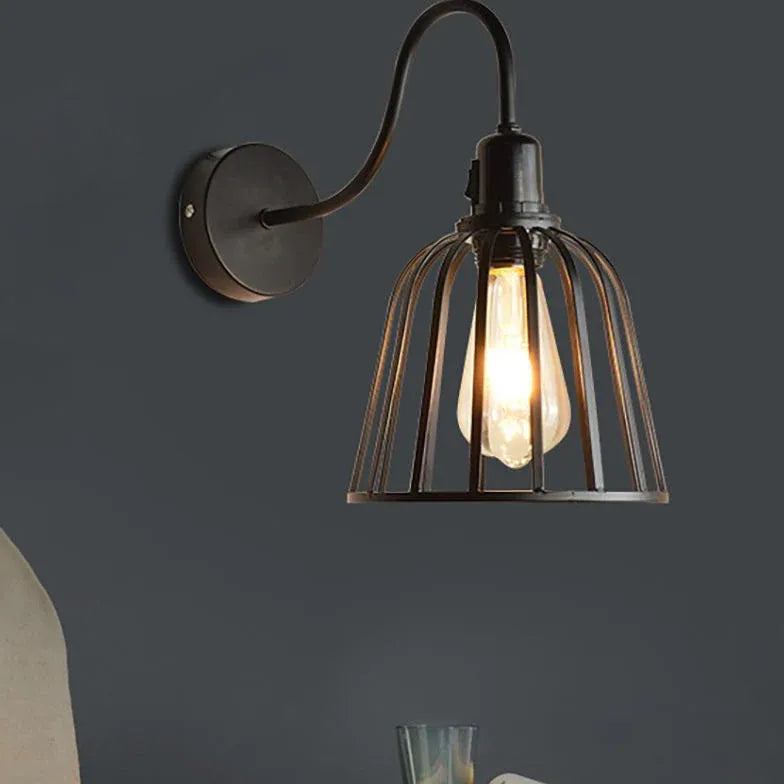 Wandleuchte Schwarz Design Nordic Eisen Kunst - Clowas.de