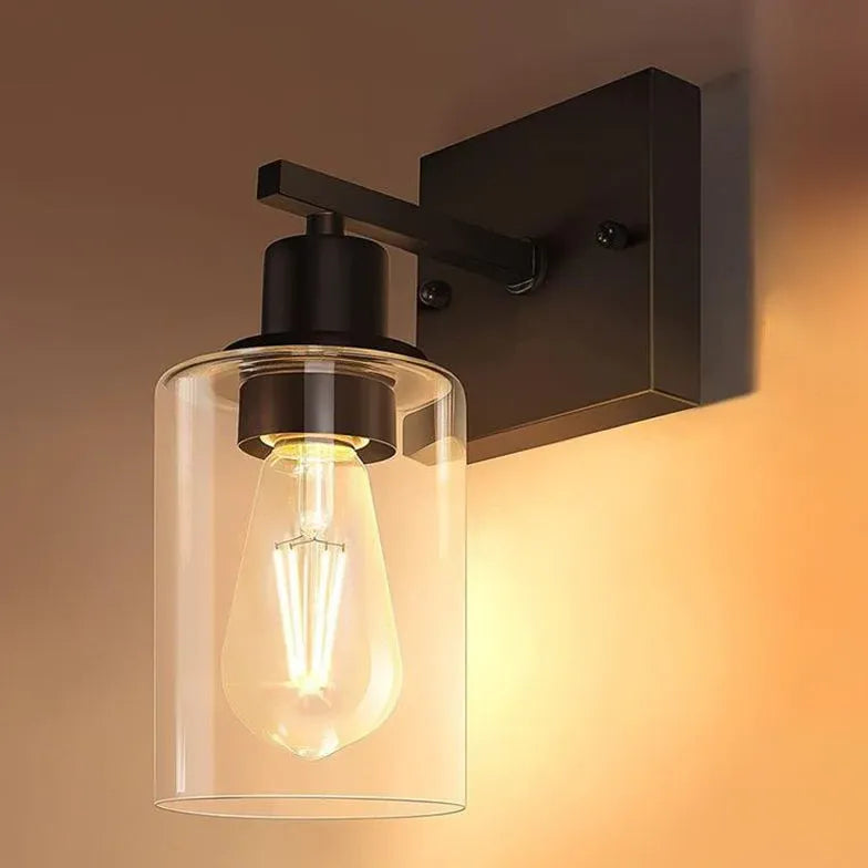 Wandleuchte Schwarz Eckig Modernes Design Glas - Clowas.de