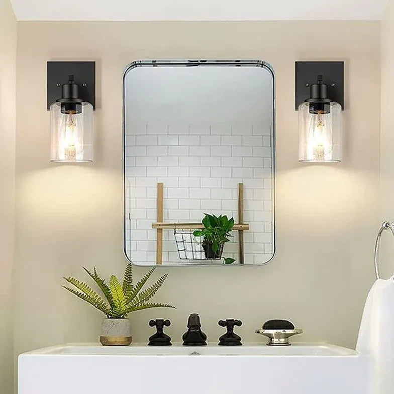 Wandleuchte Schwarz Eckig Modernes Design Glas - Clowas.de