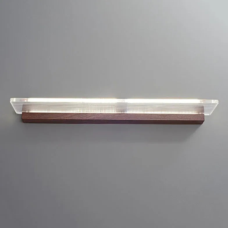 Wandleuchte Schwarz Holz Acryl Einfaches Design - Clowas.de