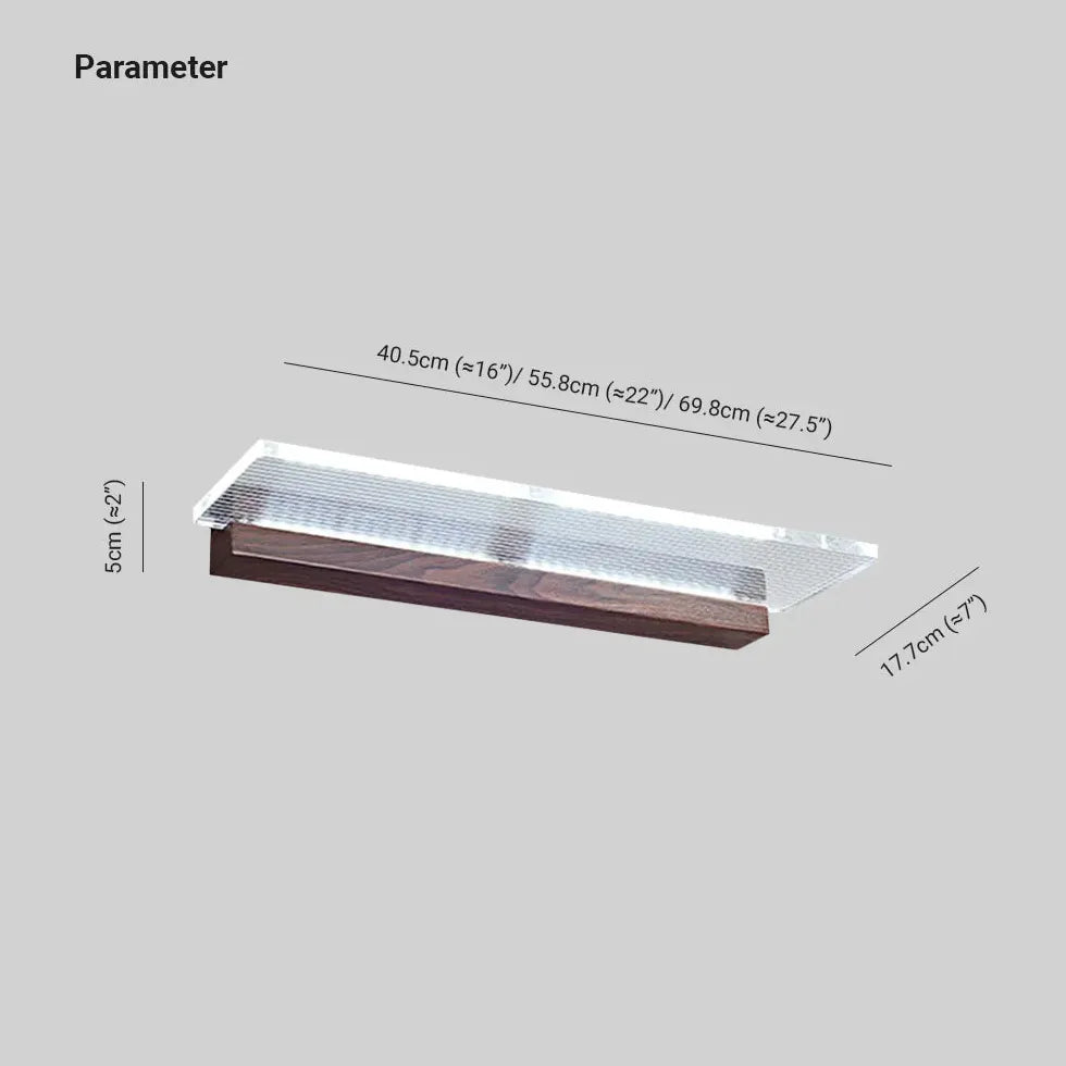 Wandleuchte Schwarz Holz Acryl Einfaches Design - Clowas.de