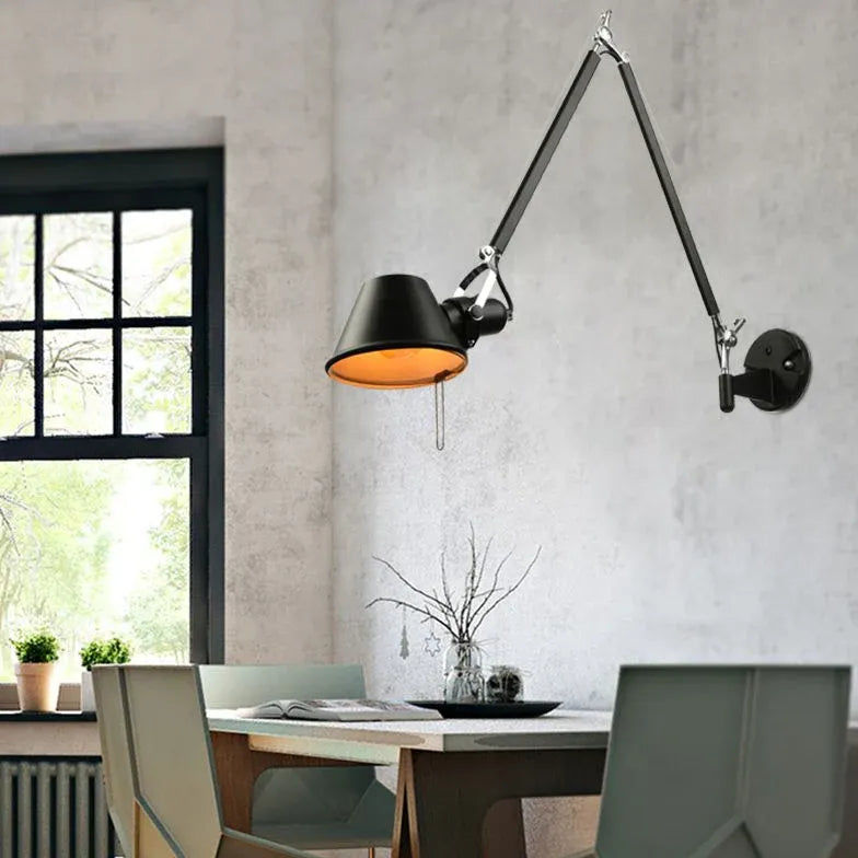 wandleuchte schwarz lang moderne eleganz mit faltarm - Clowas.de