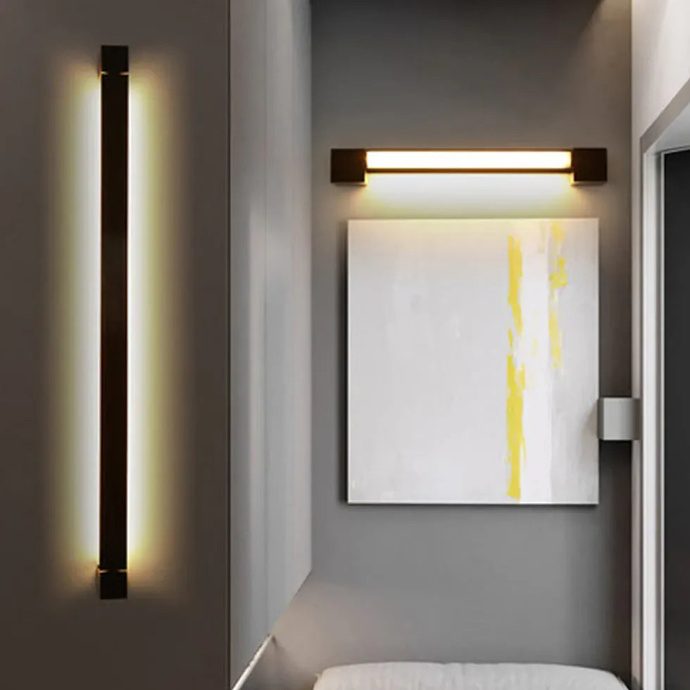 Wandleuchte schwarz schlafzimmer moderne lange rechteckige Lampe - Clowas.de