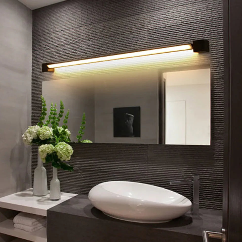 Wandleuchte schwarz schlafzimmer moderne lange rechteckige Lampe - Clowas.de