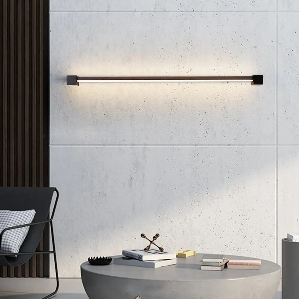Wandleuchte schwarz schlafzimmer moderne lange rechteckige Lampe - Clowas.de