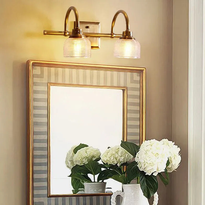 Wandleuchte Vintage Gold aus Messing und Glas - Clowas.de