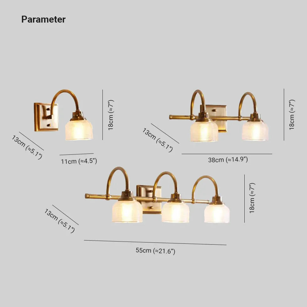 Wandleuchte Vintage Gold aus Messing und Glas - Clowas.de