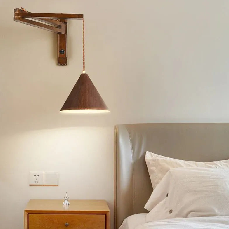 wandleuchten mit arm aus holz faltbar minimalistisch - Clowas.de