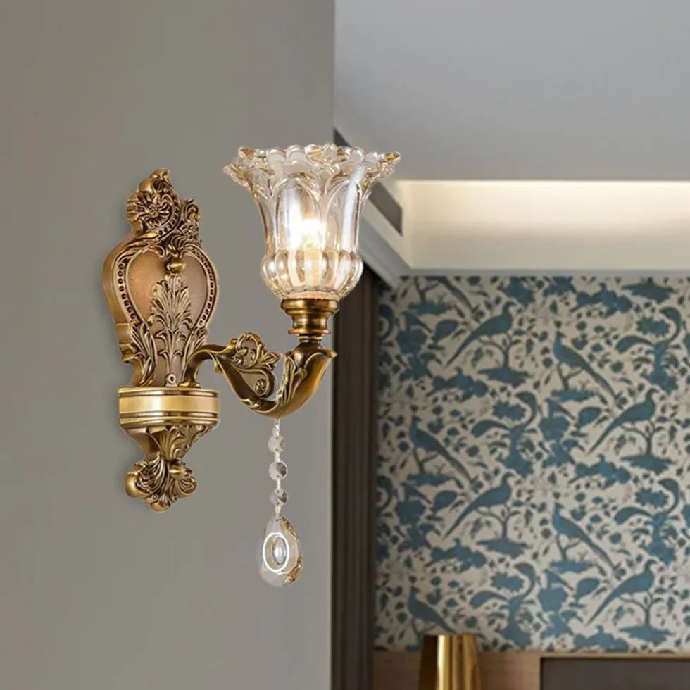 wandleuchter vintage nordisch Blumen Einzelarm Design - Clowas.de