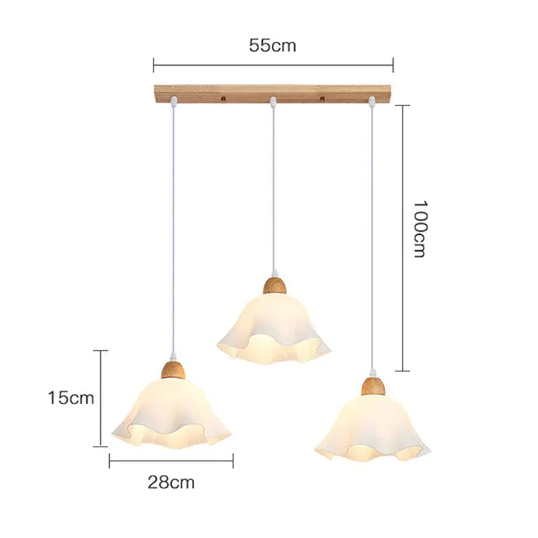 Weisse Pendelleuchte nordisch modern schlichtes Blumendesign - Clowas.de