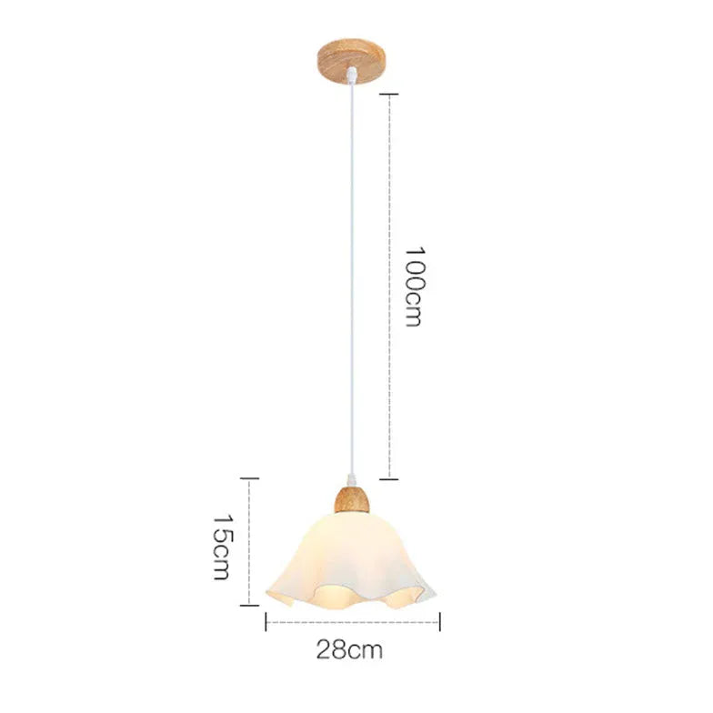 Weisse Pendelleuchte nordisch modern schlichtes Blumendesign - Clowas.de