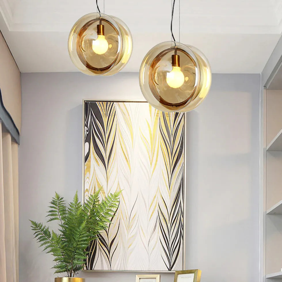 Wohnzimmer Hängelampe modern Nordisch schlicht Glas - Clowas.de