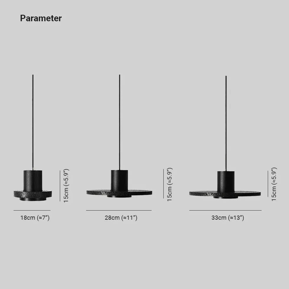 Pendelleuchte LED Schwarz Nordisch Modern Schwarzer Stein